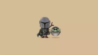 Baby Yoda and Mandalorian Wallpaper