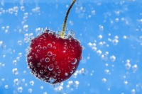 Cherry Water Bubbles Wallpaper