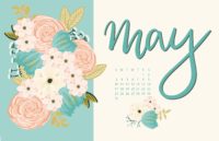 Floral May Calendar Wallpaper