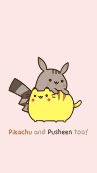 Pikachu and Pusheen Wallpaper