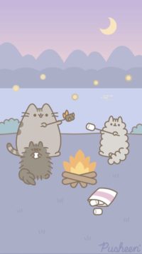 Pusheen Camping Wallpaper