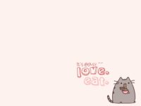 Pusheen Love Eat Wallpaper