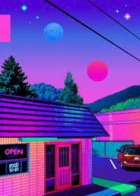 Vaporwave House Wallpaper