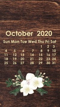 October 2020 Calendar Wallpaper