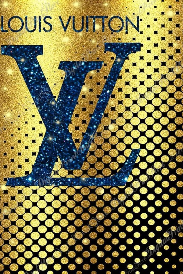 Yellow Louis Vuitton logo background