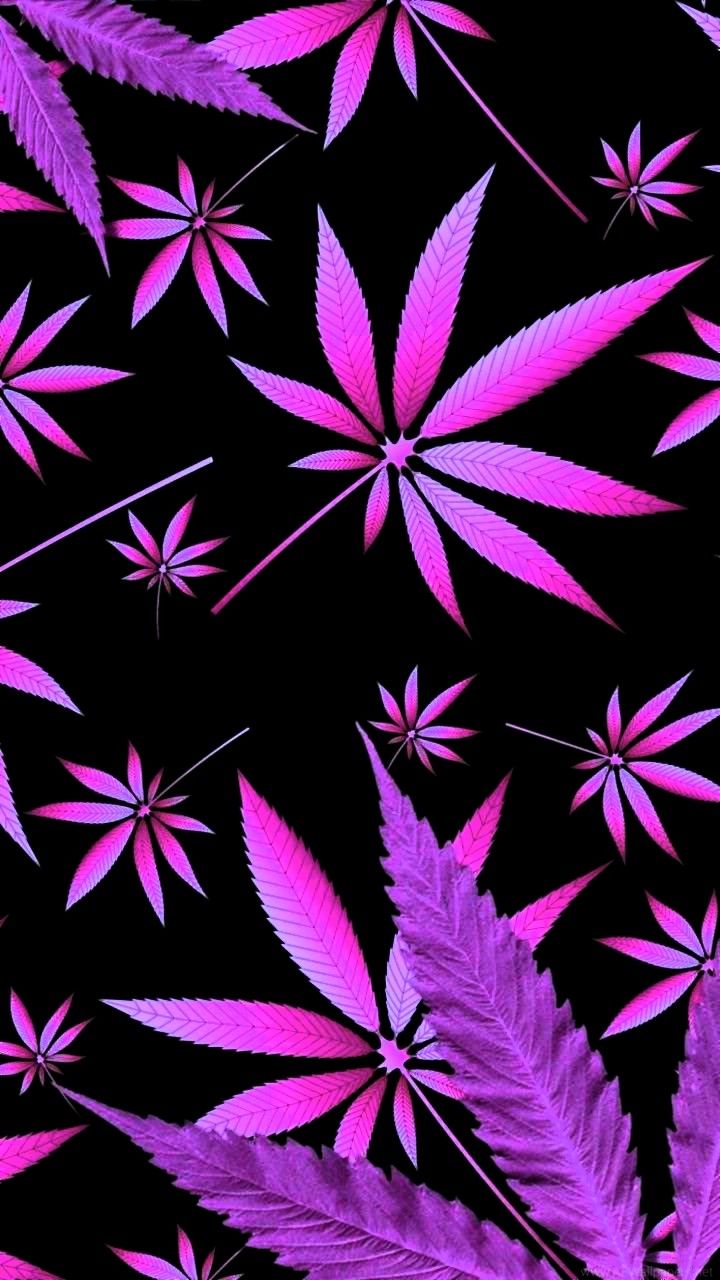 Purple Weed Leaf Wallpaper