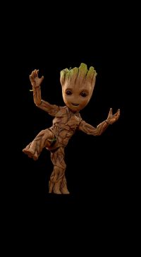 Baby Groot Black Wallpaper