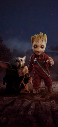 Baby Groot and Baby Yoda Wallpaper