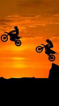 Dirt Bike Sunset Wallpaper 2