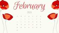 2021 Februay Calendar Wallpaper