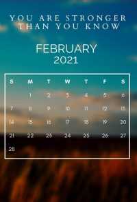 2021 Februay Calendar Wallpaper 2