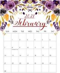 2021 Februay Calendar Wallpaper 1