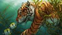 Tiger Underwater Wallpaper