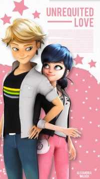 iPhone Ladybug and Adrien Wallpaper