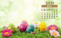 2021 Easter April Calendar Wallpaper 3