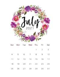 2021 July Calendar Wallpaper 8