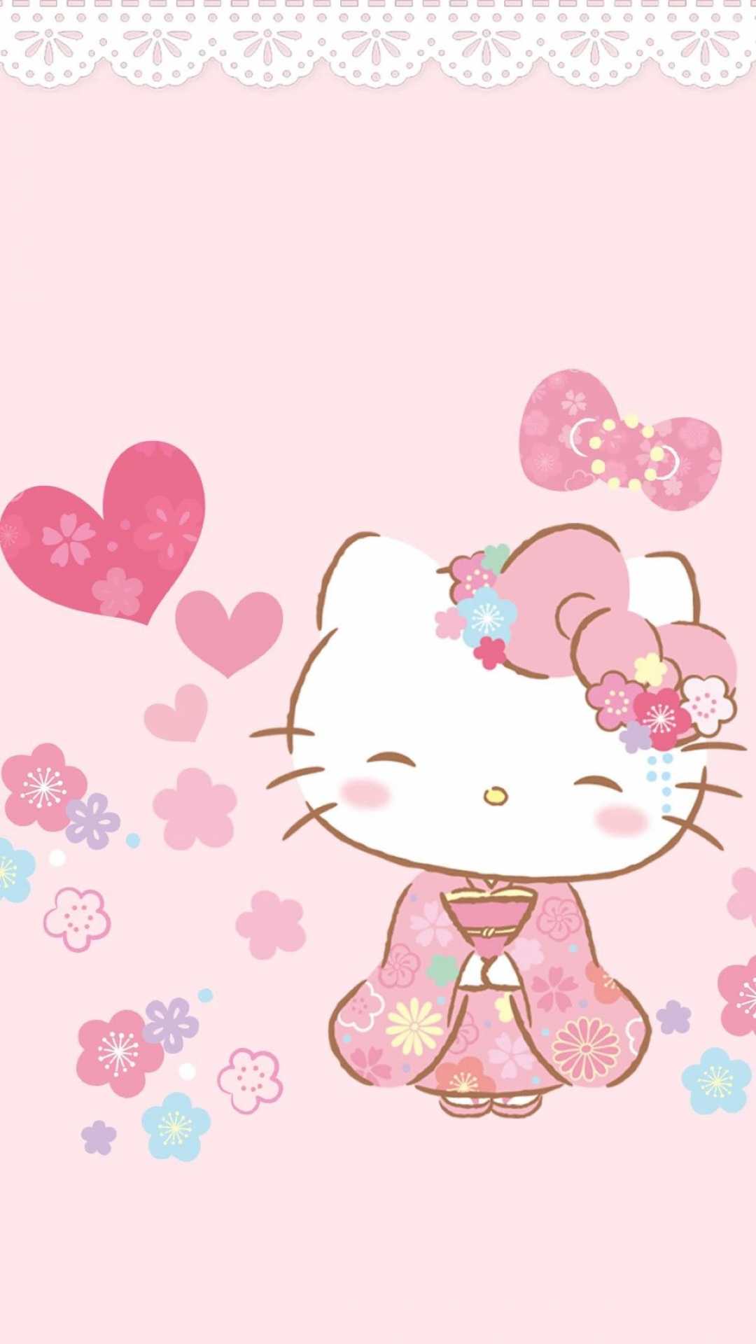 Hello kitty, aesthetic, pastel, pink, sanrio, HD phone wallpaper