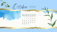 October 2024 Calendar Wallpaper 9